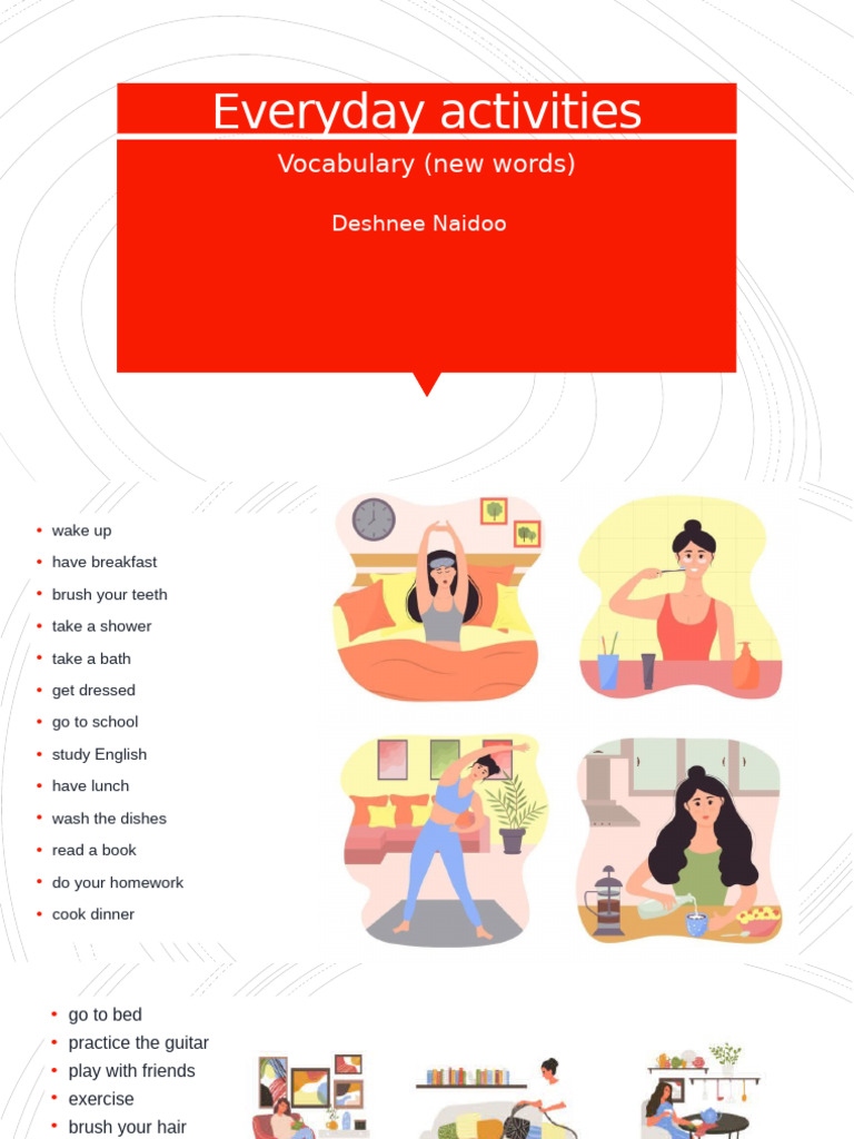 Common Daily Activities Vocabulary | PDF
