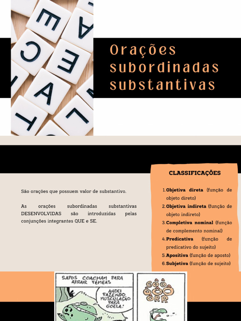 Orações Subordinadas Substantivas Desenvolvidas e Reduzidas | PDF