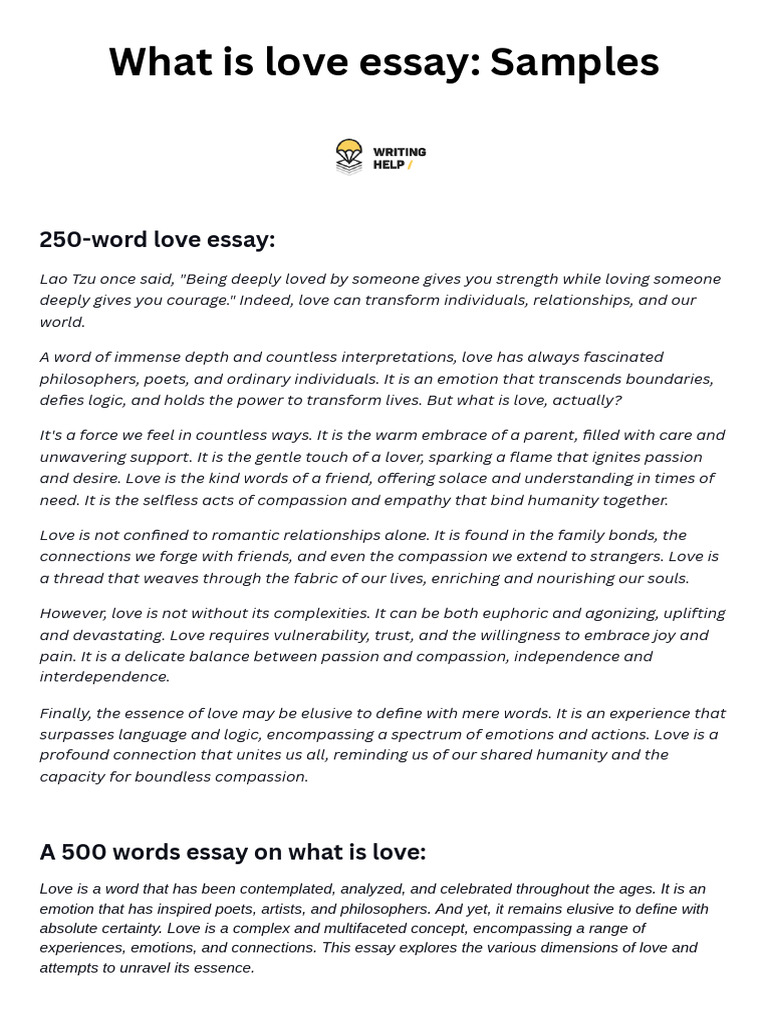 Love Essay, Enjoy | PDF | Love | Romance (Love)