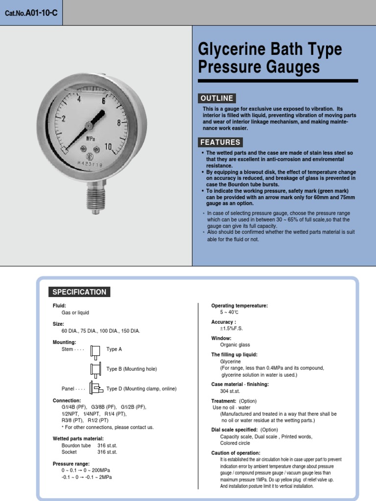 Nks Press Gauge Gv Pressure Measurement Gases