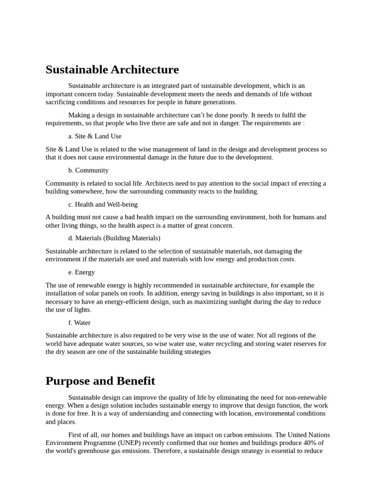 Principles of Sustainable Architecture | PDF | Green Building ...