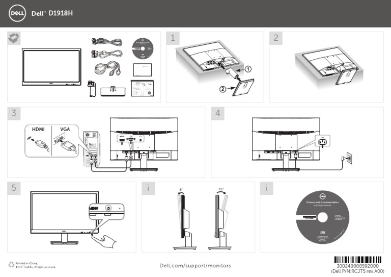 Dell d1918h Monitorsetupguide en Us | PDF