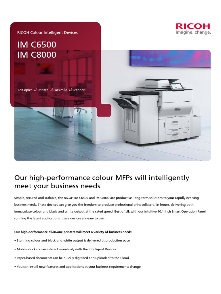 RICOH IM C6500 & IM C8000 Overview | PDF | Computer Network | Network ...