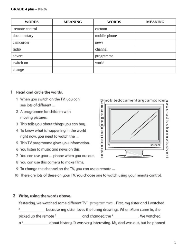 Grade 4 Vocabulary List No. 36 | PDF