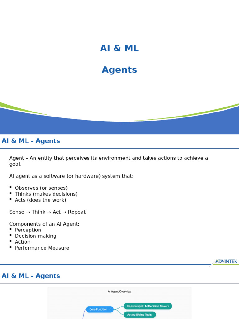 AI & ML - Agents | PDF | Artificial Intelligence | Intelligence (AI ...