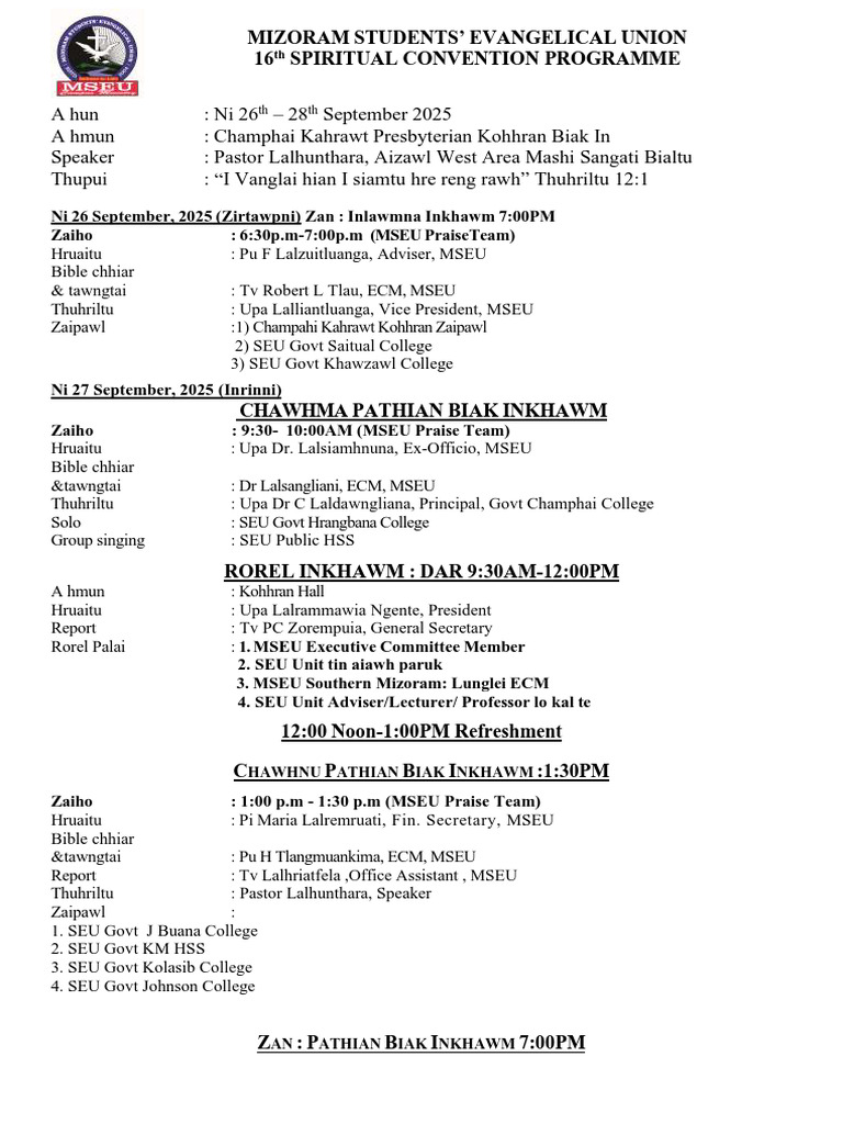 16th Spiritual Convention Programme Portrait | PDF