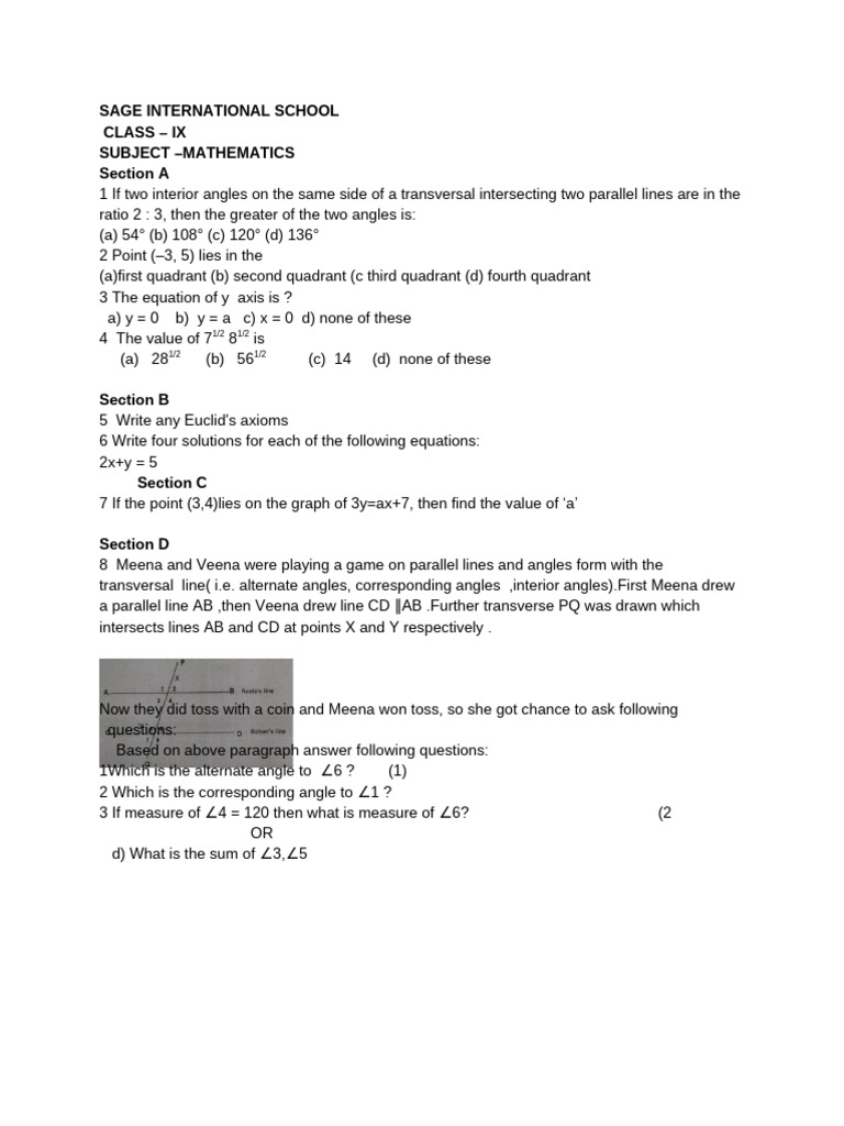 Class IX Revision Worksheet | PDF