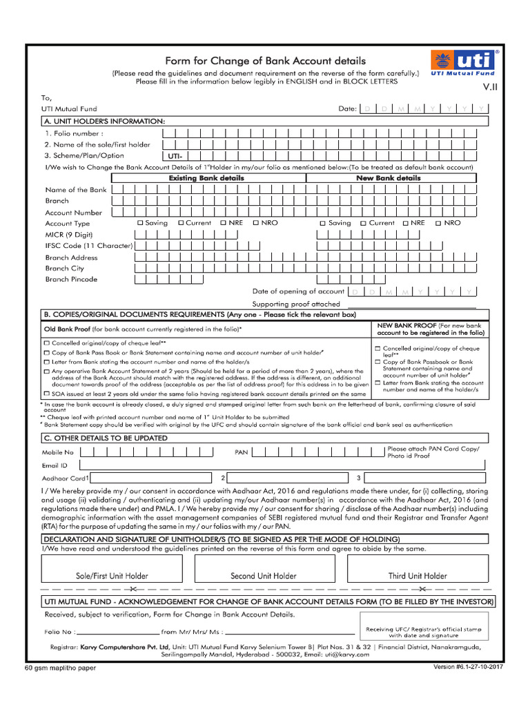 Form For Change of Bank Account Details20230910-150904 | PDF