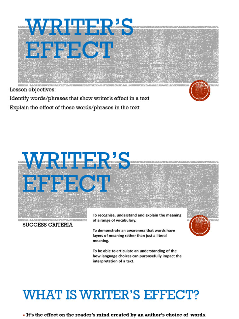 Analyzing Writer's Effect in Texts | PDF | Essays | Linguistics