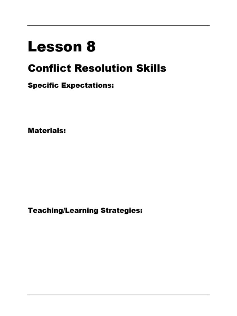 Conflict Resolution Role Play Guide | PDF | Conflict Resolution ...