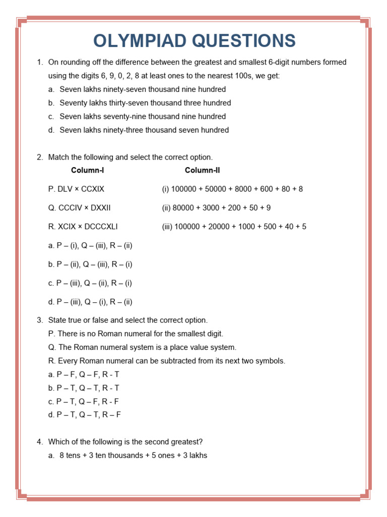 Olympiad Math Questions and Answers | PDF | Chess | Chess Theory