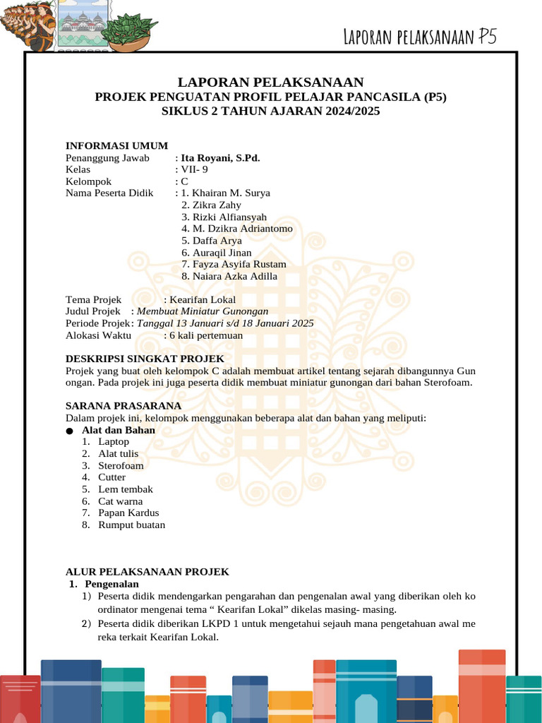 LAPORAN PELAKSANAAN SIKLUS 2 KELAS 7 - 9 Kelpk C - Ita Royani | PDF