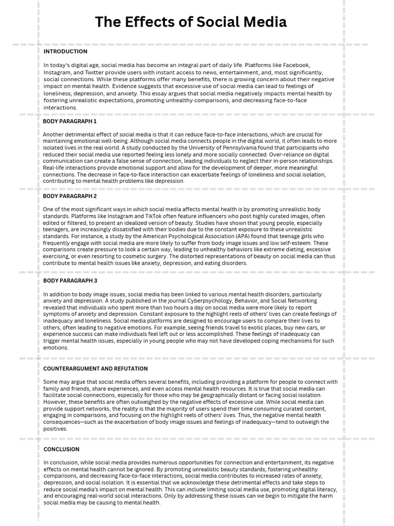 Social Media's Negative Impact on Mental Health | PDF | Popular Culture ...