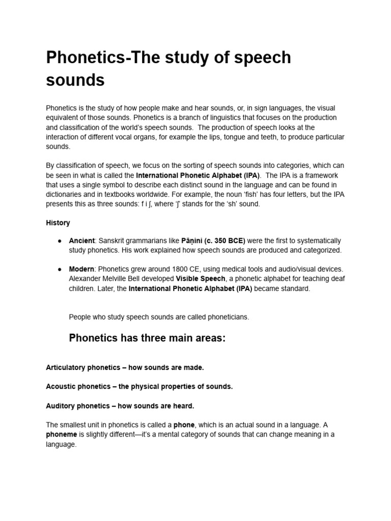Understanding Phonetics: Speech Sounds Explained | PDF | Phonetics ...