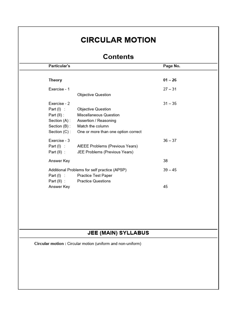 Circular Motion - Combined (v1) PDF | PDF | Acceleration | Velocity