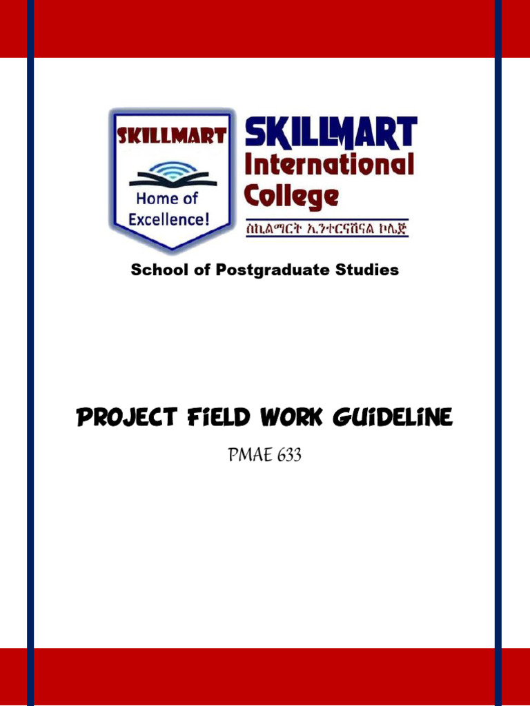 Project Field Work Guidelines for PMAE 633 | PDF | Evaluation | Motivation