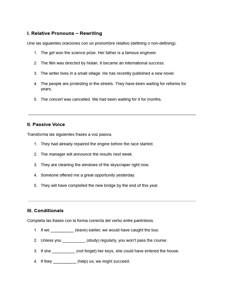 English Grammar Exercises Guide | PDF | Languages | Foreign Language ...