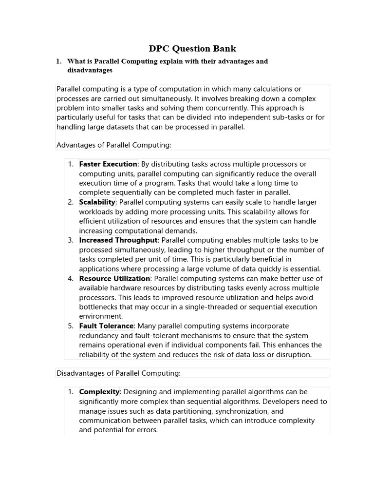 Parallel and Distributed Computing Overview | PDF | Process (Computing ...