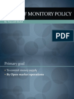 Goals and Targets of Monitory Policy