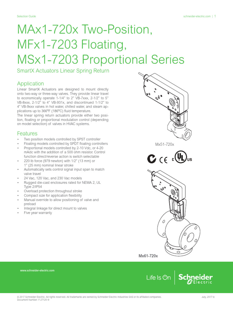 SmartX Linear Spring Return Actuators | PDF | Valve | Alternating Current