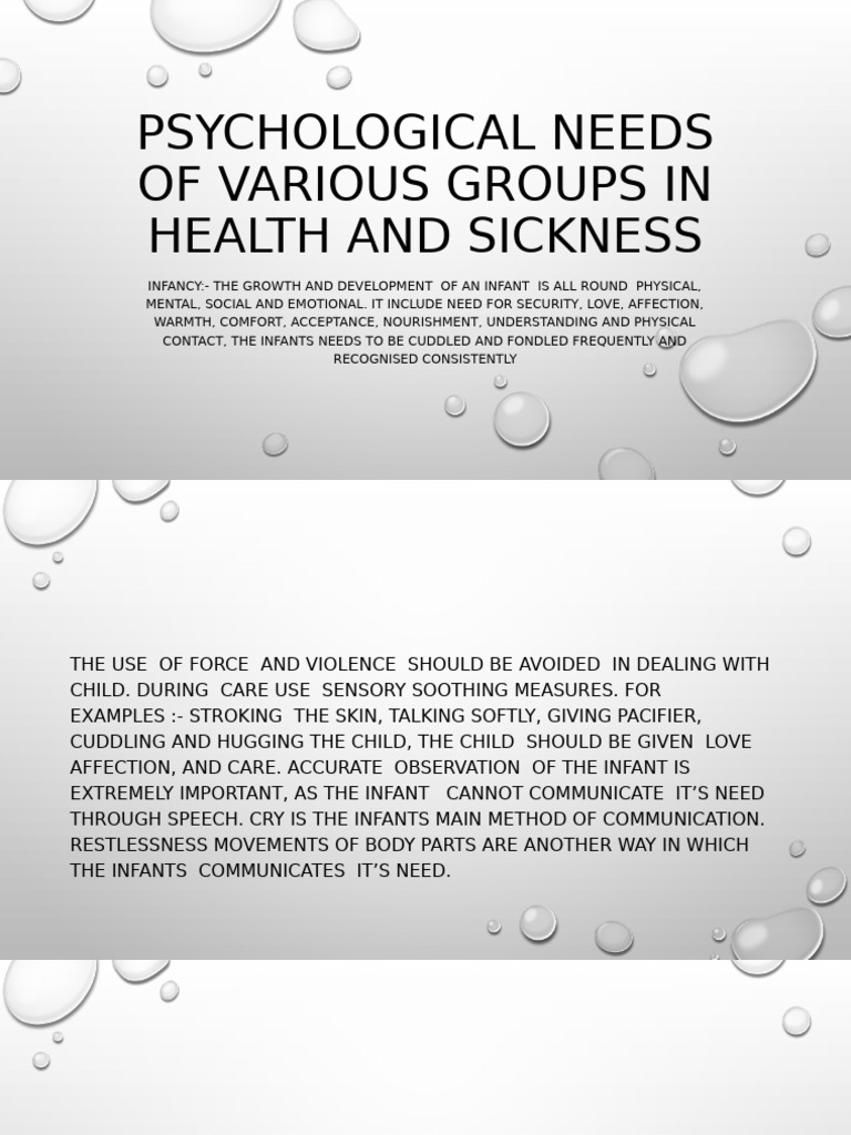 Psychological Needs Across Life Stages | PDF | Infants | Anxiety