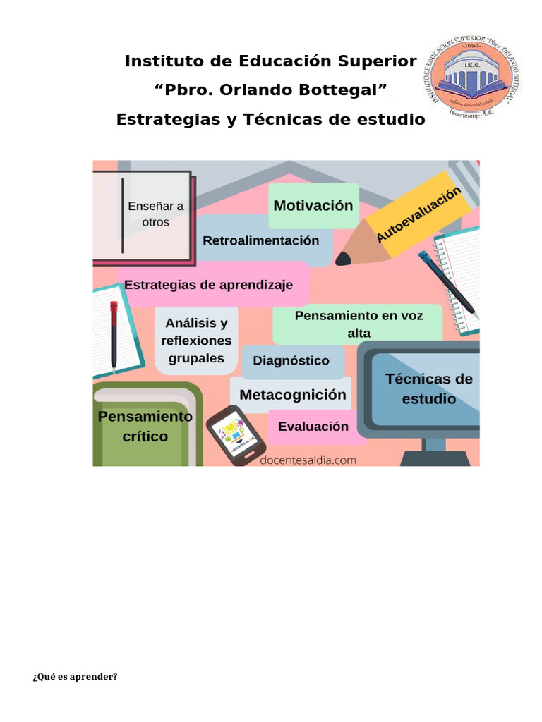 Estrategias y Técnicas de Estudio | PDF | Aprendizaje | Palabra