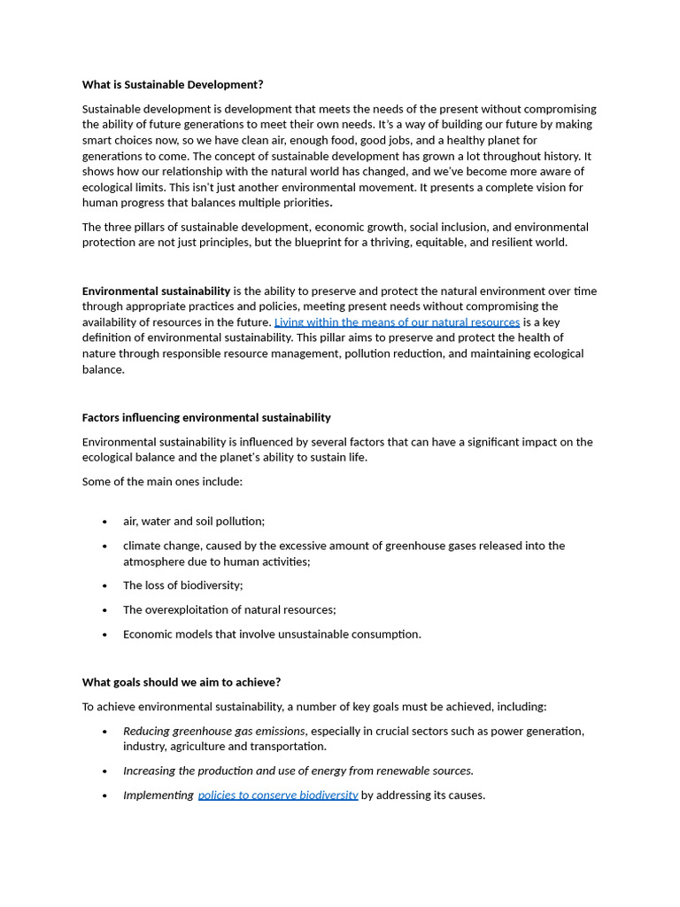 Understanding Sustainable Development Principles | PDF | Sustainability ...