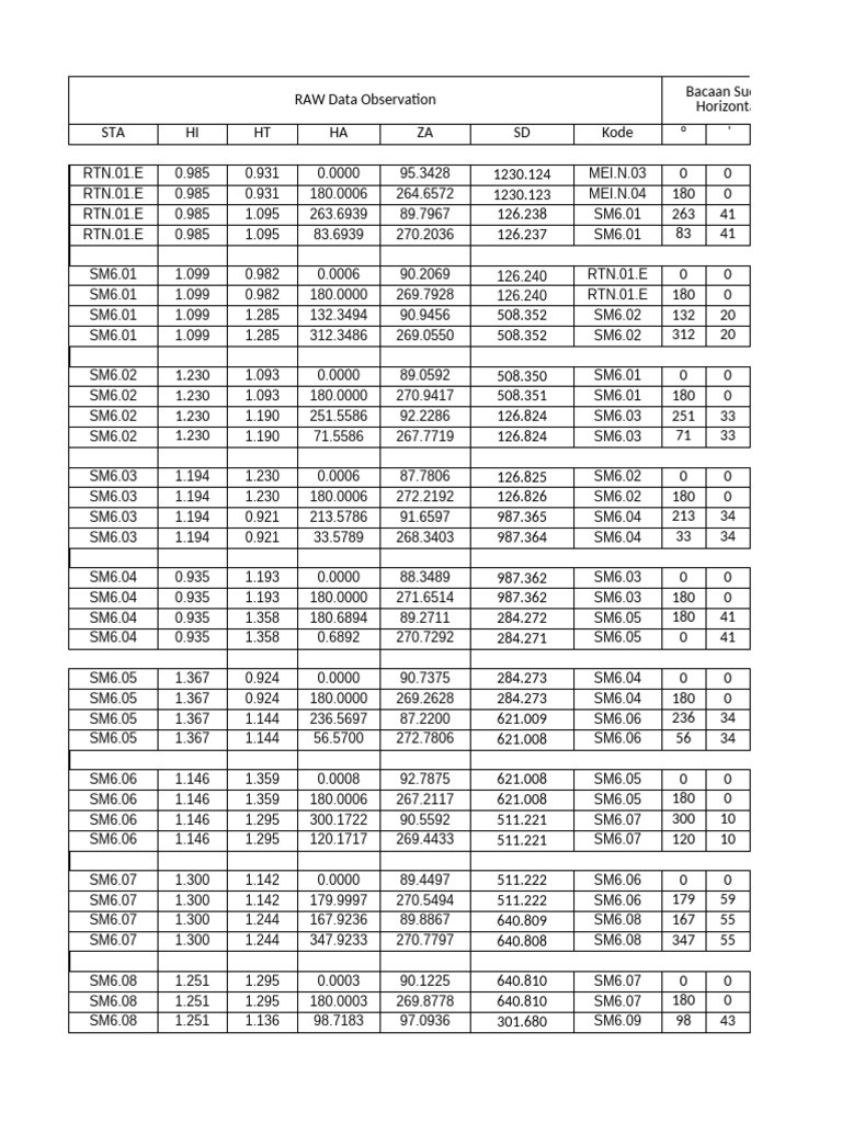 Raw Data Sm6 | PDF