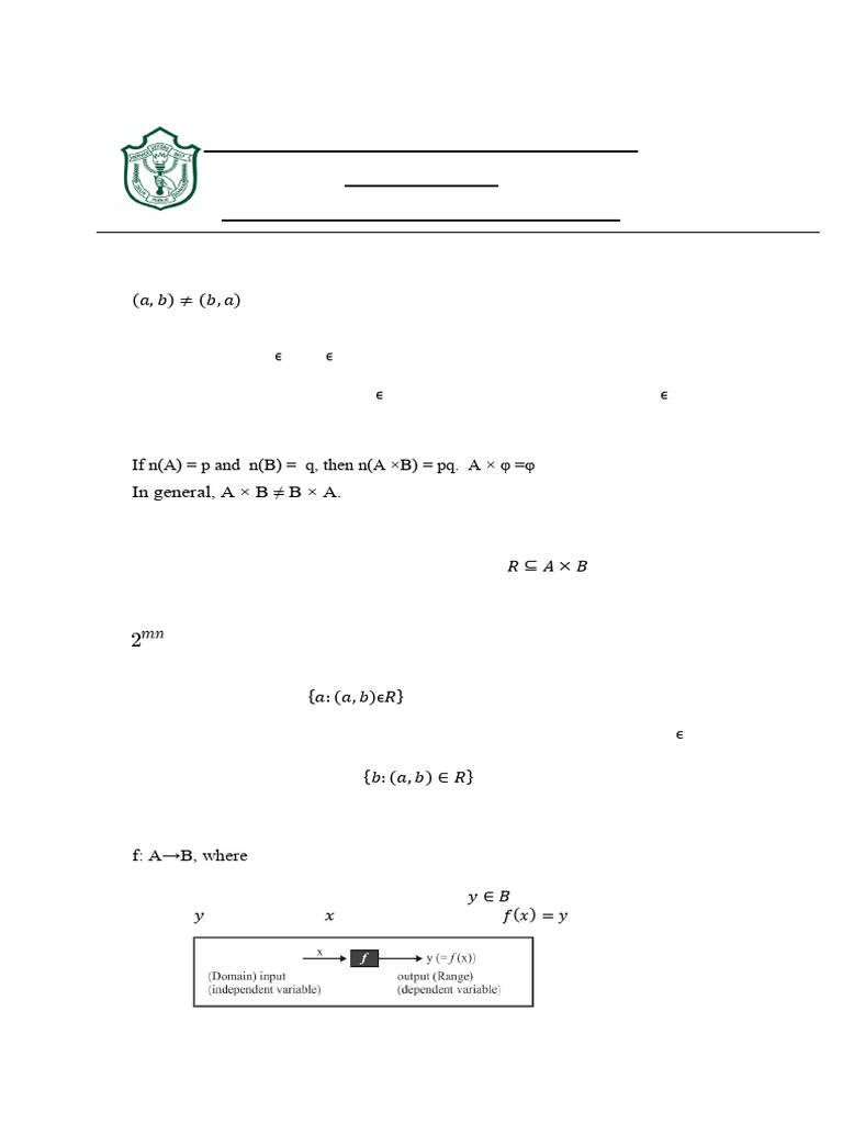 Relations and Functions Handout | PDF