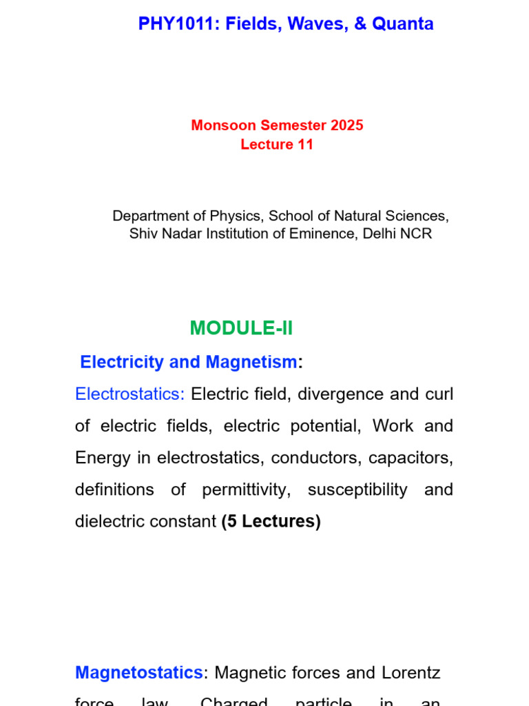 Electricity and Magnetism Overview | PDF | Magnetic Field ...