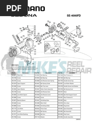 parts list for shimano sedona 2500 fe reel Line Roller Bearings Built for anglers who demand smooth performance and precise control Shimano Sustain FK Spinning Reel