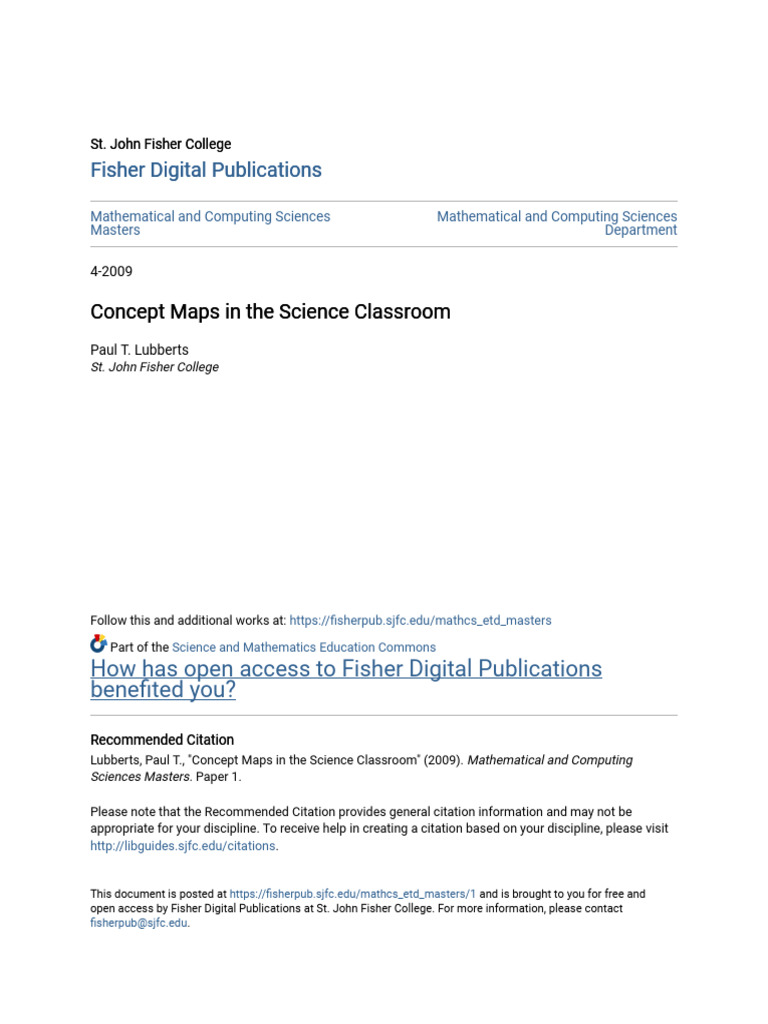 Concept Maps in the Science Classroom | PDF | Learning | Concept