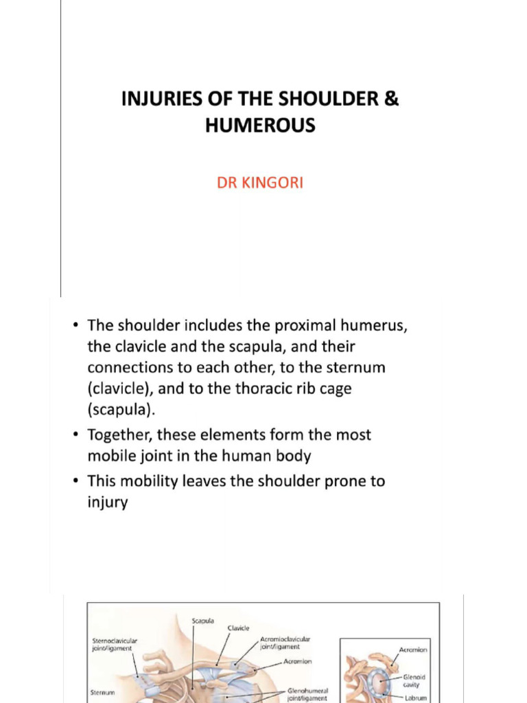 Injuries of Shoulder and Humerus | PDF
