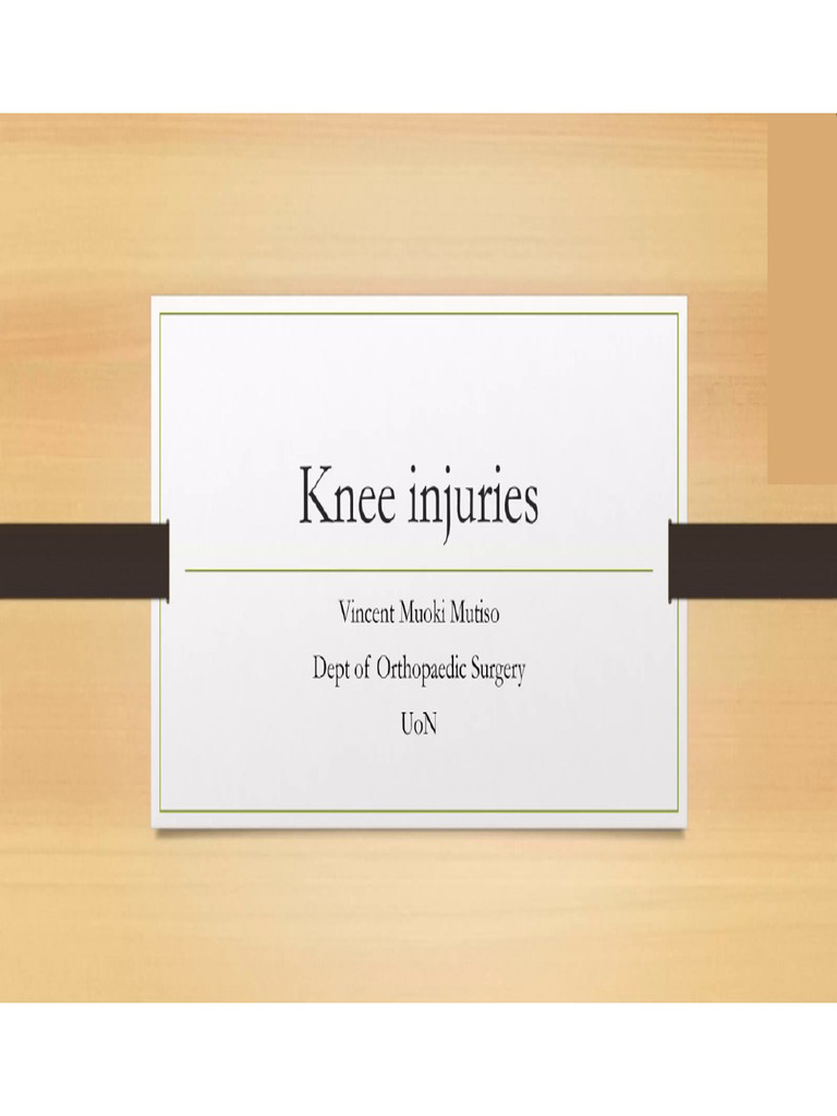 Knee Injuries 1 - 2 | PDF