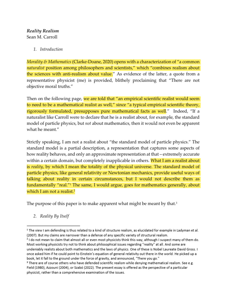 Reality and Mathematical Realism Explained | PDF | Theorem | Reality
