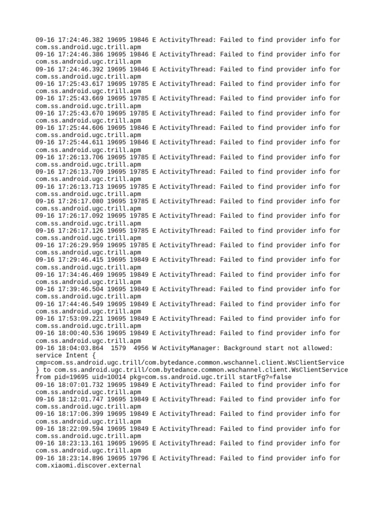 Error Log: Missing Provider Info | PDF | Operating System Families ...
