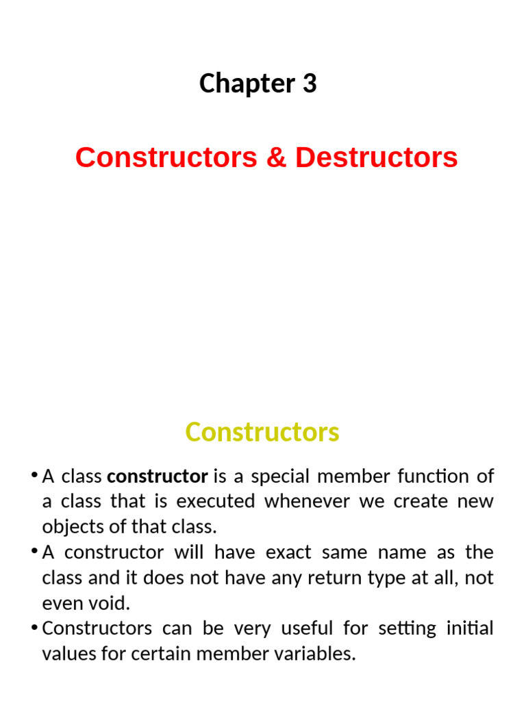Understanding C++ Constructors | PDF | Constructor (Object Oriented ...