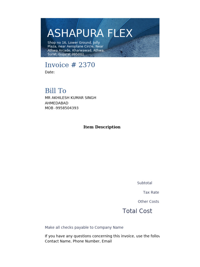 Invoice #2370 for SBL PVT LTD | PDF