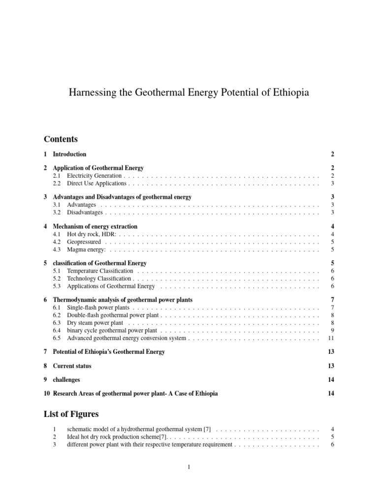 Ethiopia's Geothermal Energy Potential | PDF | Energy Development ...