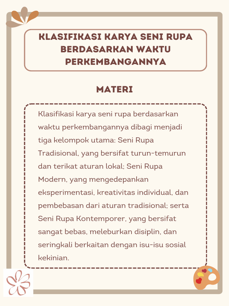 Klasifikasi Seni Rupa: Tradisional, Modern, Kontemporer | PDF