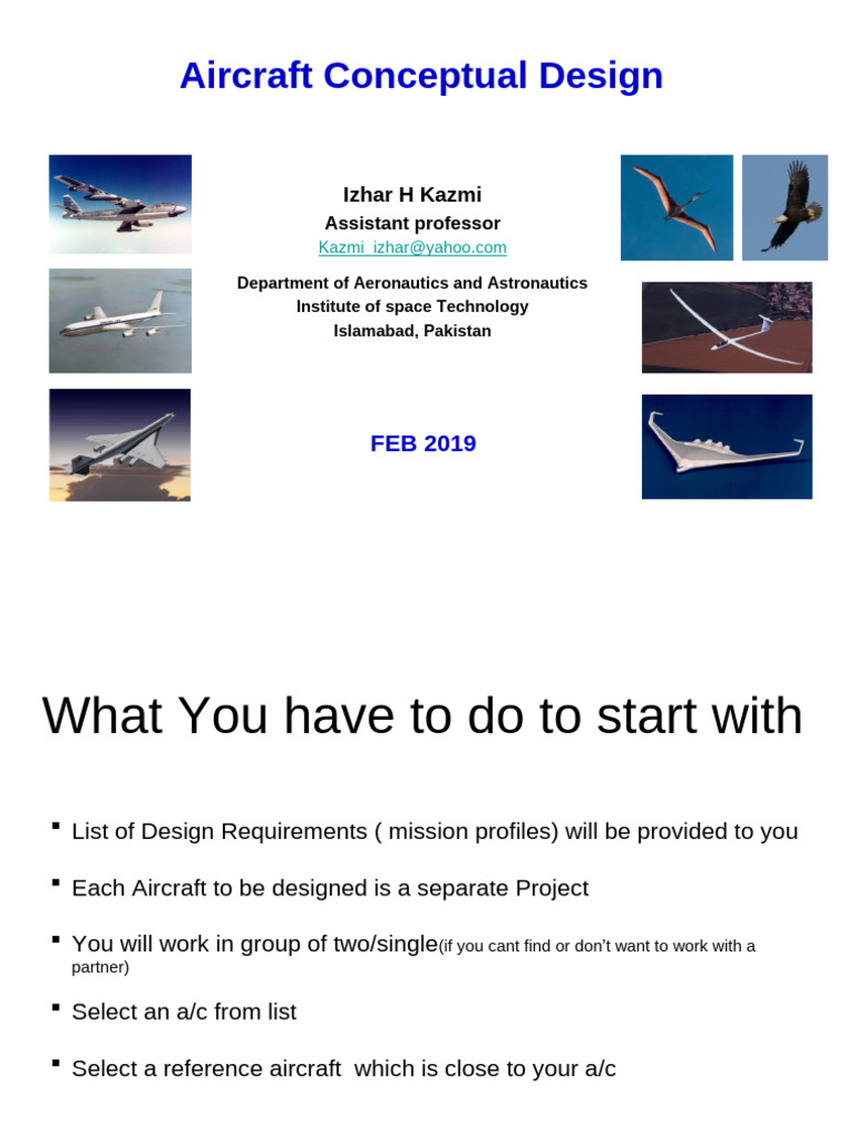 Aircraft Conceptual Design Process Guide | PDF | Aircraft | Airplane