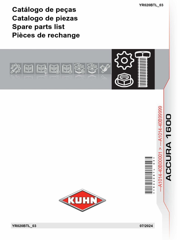 KURA's様確認用 Catálogo de Peças Accura 1600 | PDF