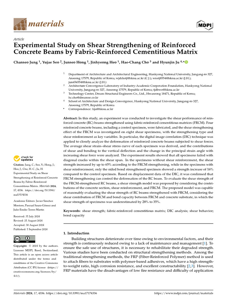 Experimental Study On Shear Strengthening of Reinf | PDF | Reinforced ...
