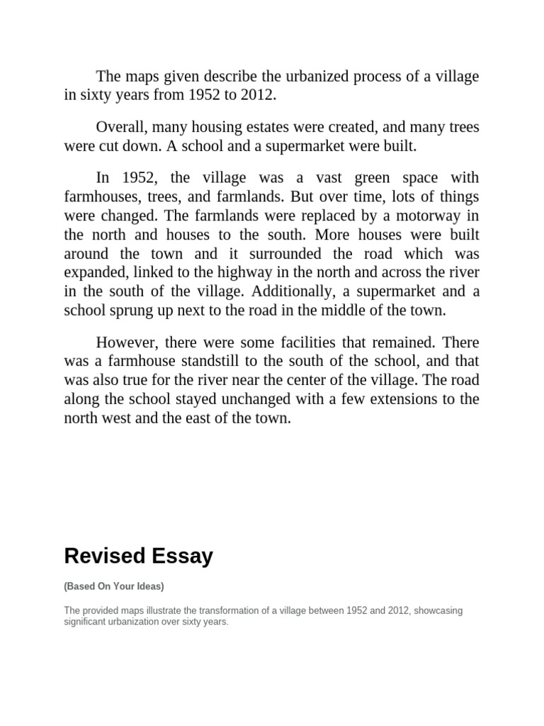 Revised Essay: (Based On Your Ideas) | PDF | Controlled Access Highway ...
