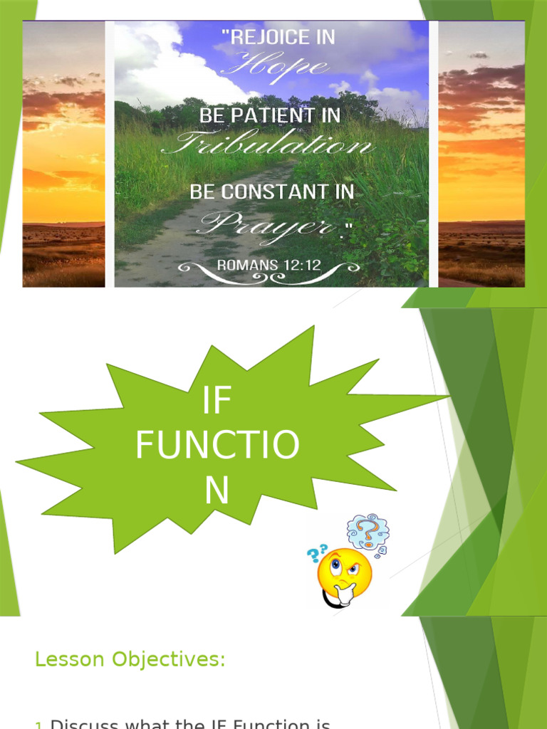 Understanding the IF Function in Excel | PDF