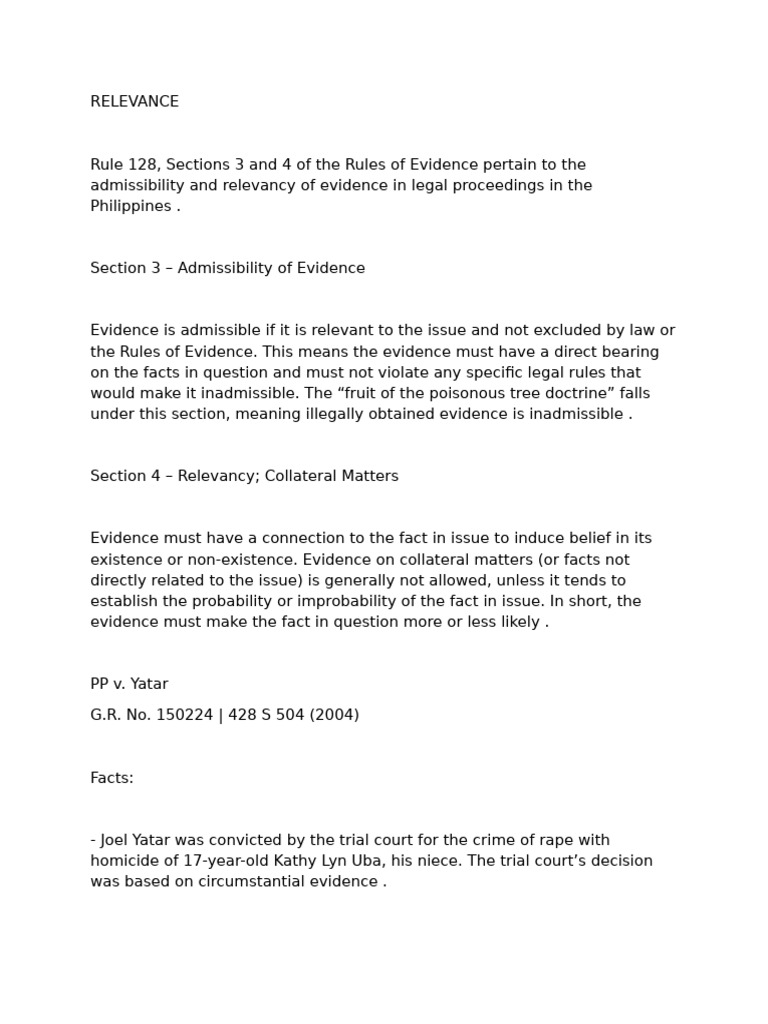 Admissibility of Evidence in Philippine Law | PDF | Right To Silence ...