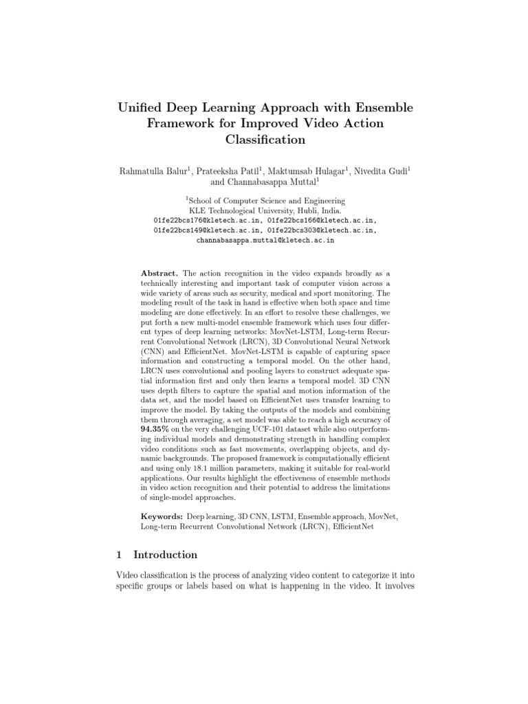 Ensemble Deep Learning for Video Action Recognition | PDF | Deep ...