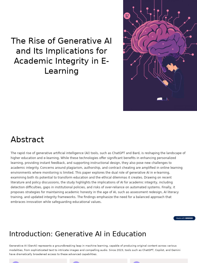 The Rise of Generative AI and Its Implications For Academic Integrity ...