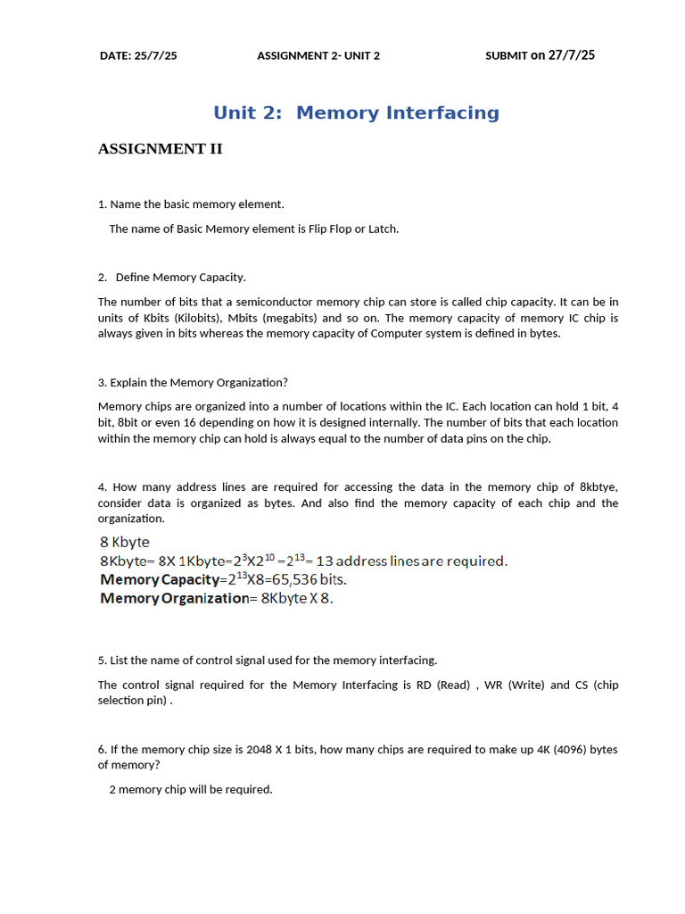 Unit 2 Assignment - MP & MC | PDF