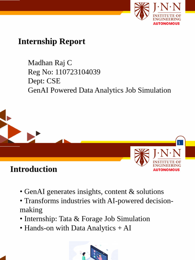 Internship Report: GenAI Data Analytics | PDF